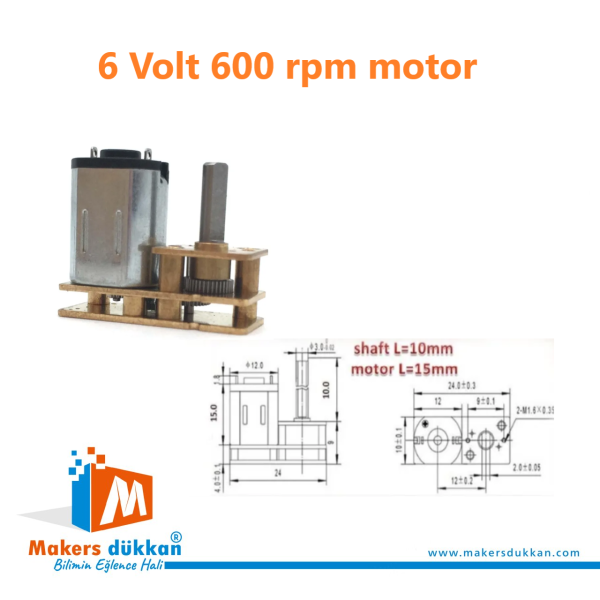 Redüktörlü N20 Motor
